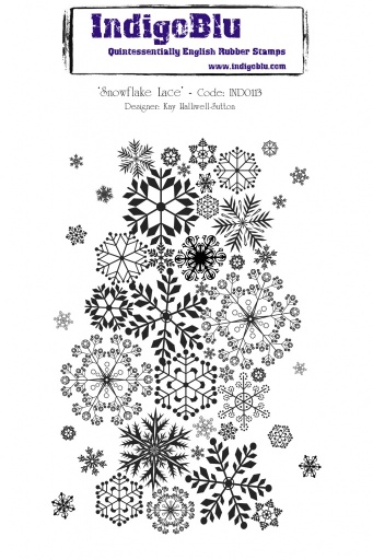 Snowflake Lace A6 Red Rubber Stamp